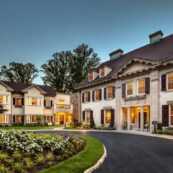 the entry drive and two of the main buildings at the Main Line's senior community, The Hearth at Drexel. This former mansion is now a wonderful senior living community in Bala Cynwyd PA