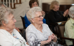 seniors enjoy a group event at the Hearth at Drexel